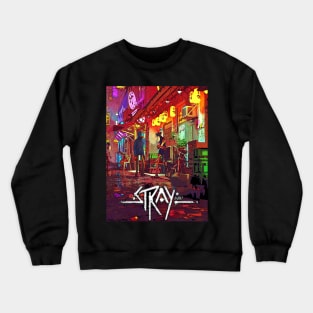 stray cat video gaming Crewneck Sweatshirt